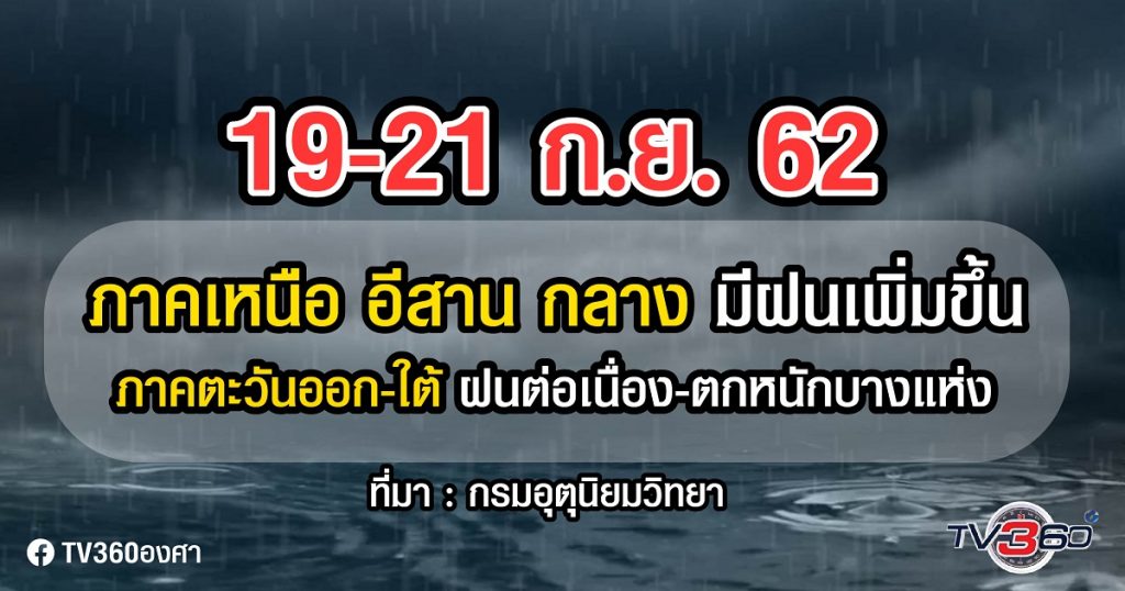 ปัจจัย ควมคุมอากาศไทย ทำ..อากาศแปรปรวน ฝนต่อเนื่องถึงสัปดาห์หน้า